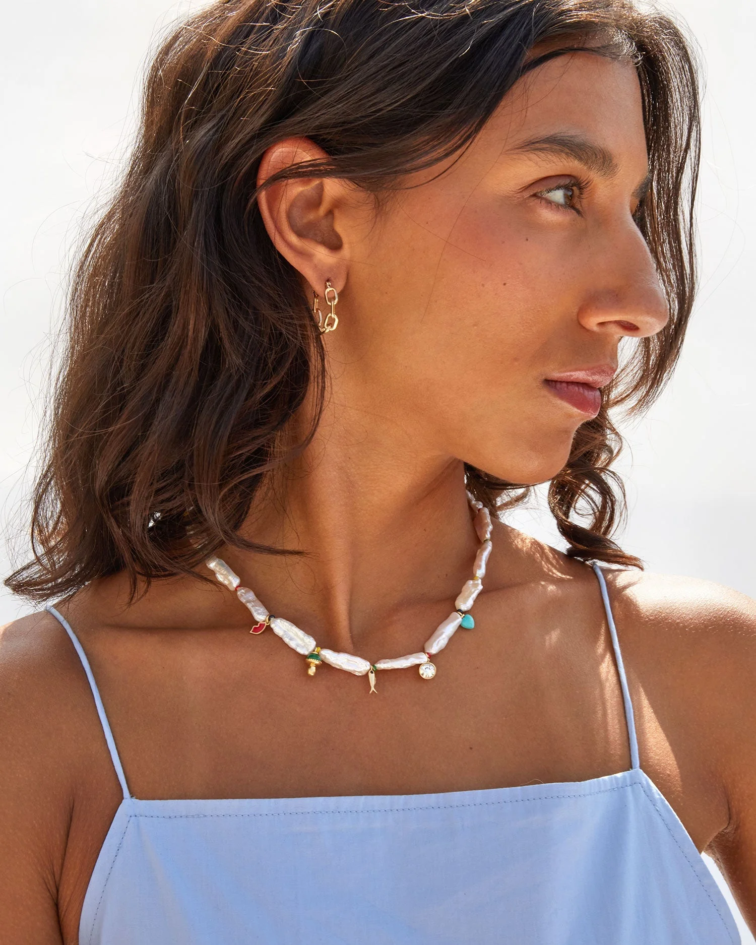 Biwa Pearl Strand Necklace - Image 2